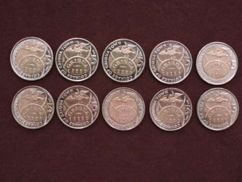 South African 1815-2015 Griqua Town R5 Coin Job Lot of 10 in Mint State with sharp edges